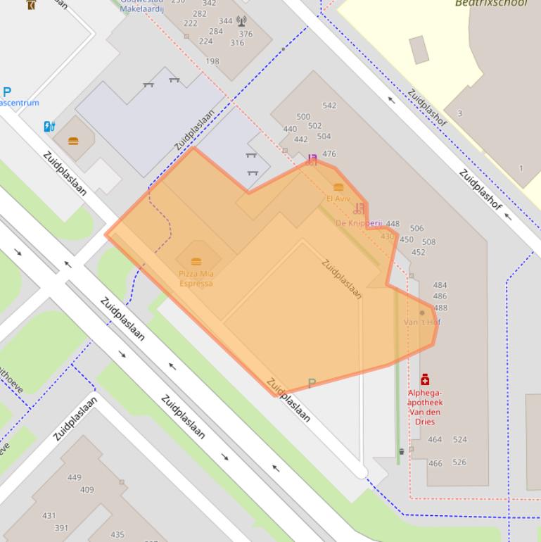 Kaart van postcodegebied 2743KE.