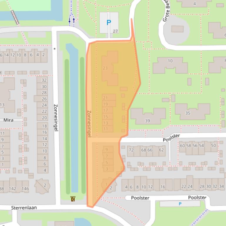 Kaart van postcodegebied 2743LK.