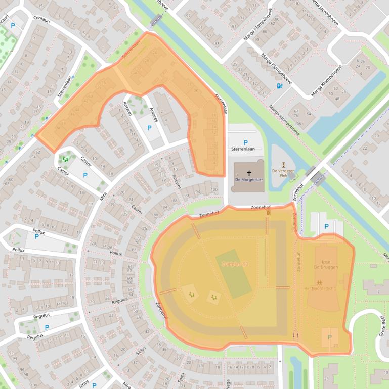 Kaart van postcodegebied 2743LS.