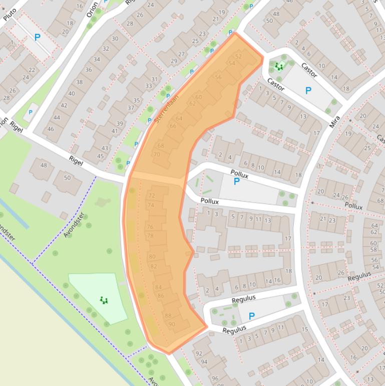 Kaart van postcodegebied 2743LT.