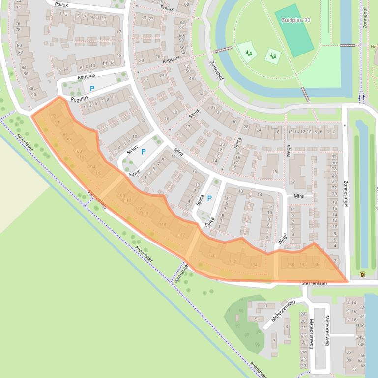 Kaart van postcodegebied 2743LV.