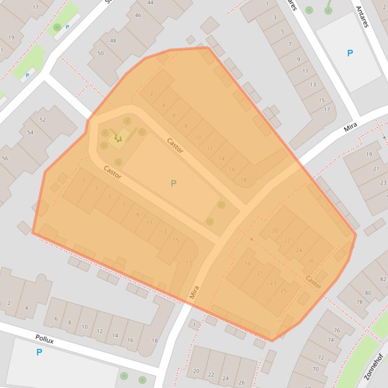 Kaart van postcodegebied 2743MB.