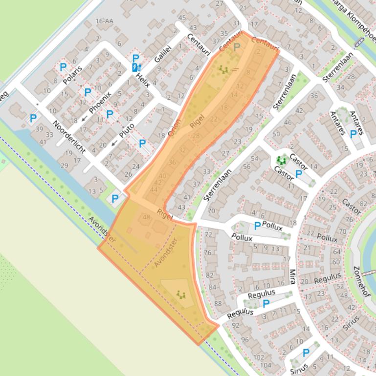 Kaart van postcodegebied 2743MJ.