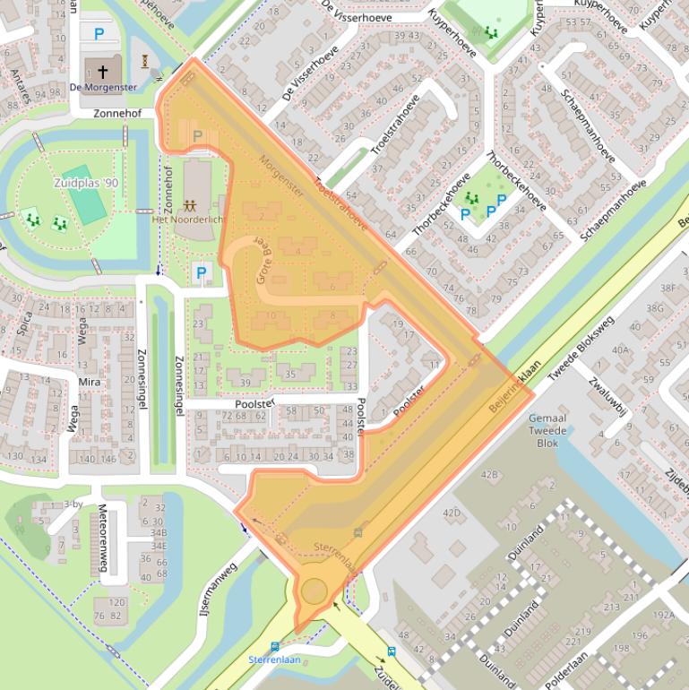 Kaart van postcodegebied 2743MN.