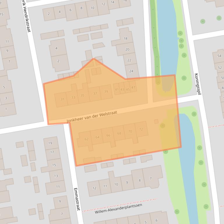 Kaart van postcodegebied 2751AL.