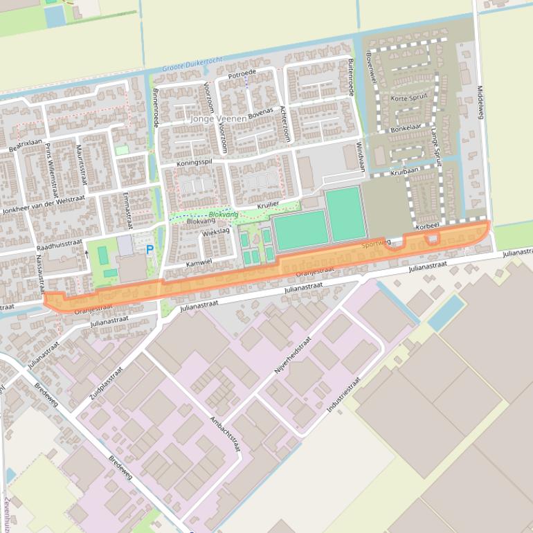 Kaart van postcodegebied 2751BJ.