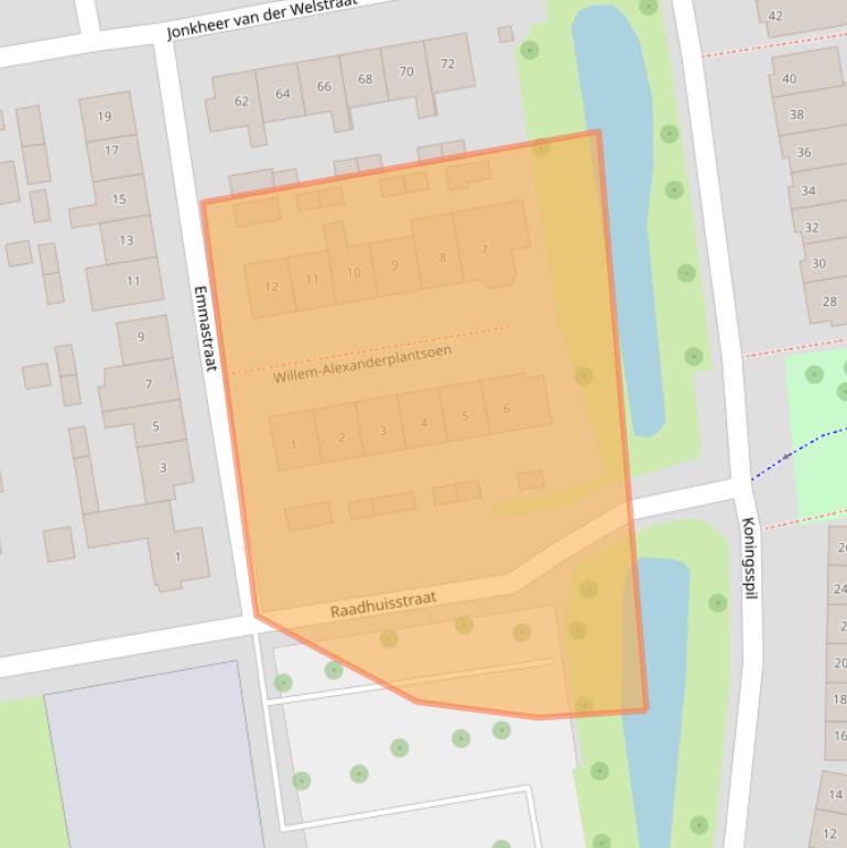 Kaart van postcodegebied 2751BP.
