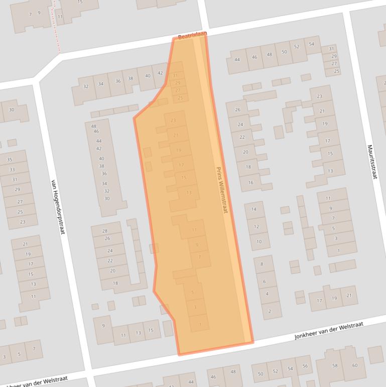 Kaart van postcodegebied 2751BW.
