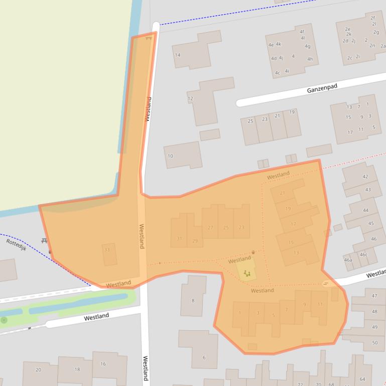 Kaart van postcodegebied 2751EL.