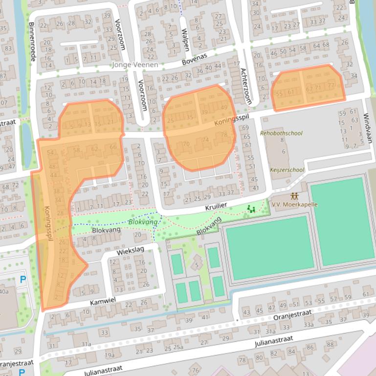 Kaart van postcodegebied 2751EZ.