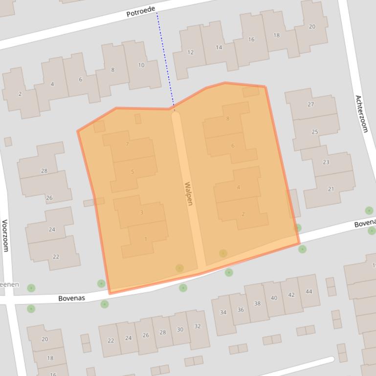 Kaart van postcodegebied 2751HE.