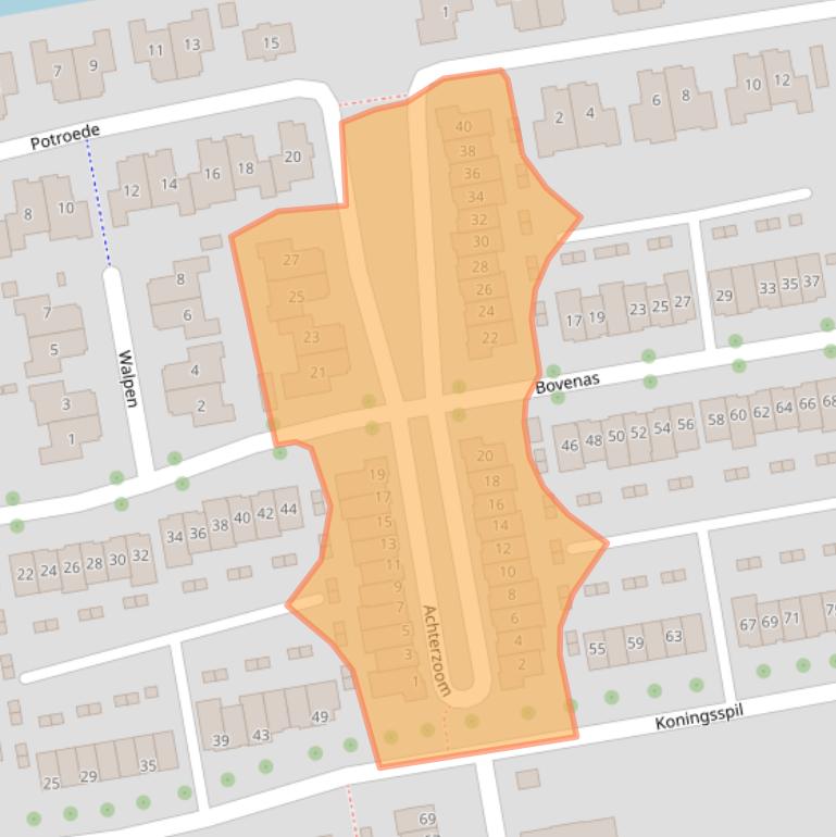 Kaart van postcodegebied 2751HH.