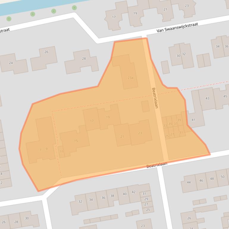 Kaart van postcodegebied 2751XV.