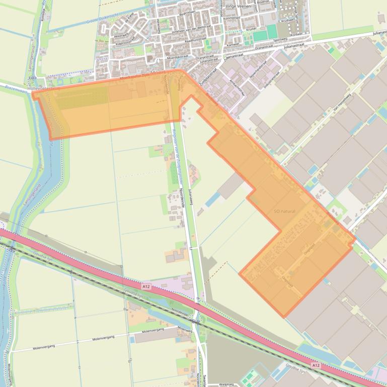 Kaartafbeelding, ingezoomd op postcodegebied 2752.