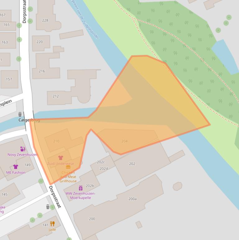 Kaart van postcodegebied 2761AK.