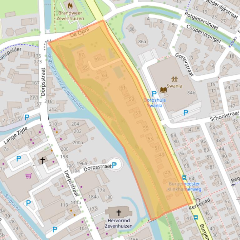 Kaart van postcodegebied 2761BD.