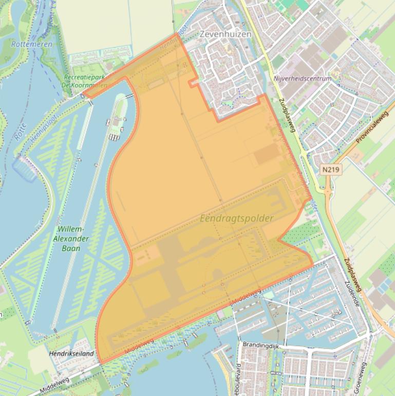 Kaart van postcodegebied 2761DA.