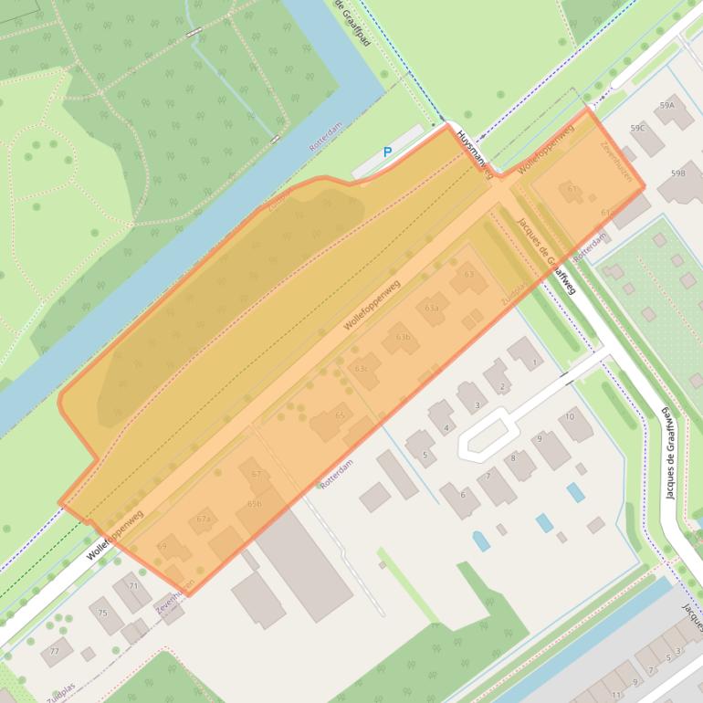 Kaart van postcodegebied 2761DJ.