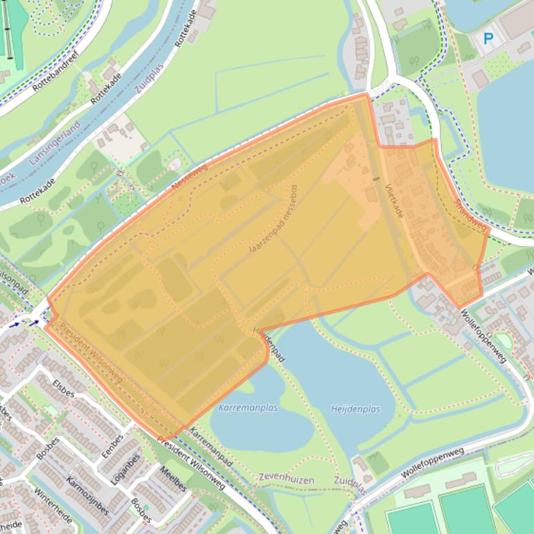 Kaart van postcodegebied 2761DT.