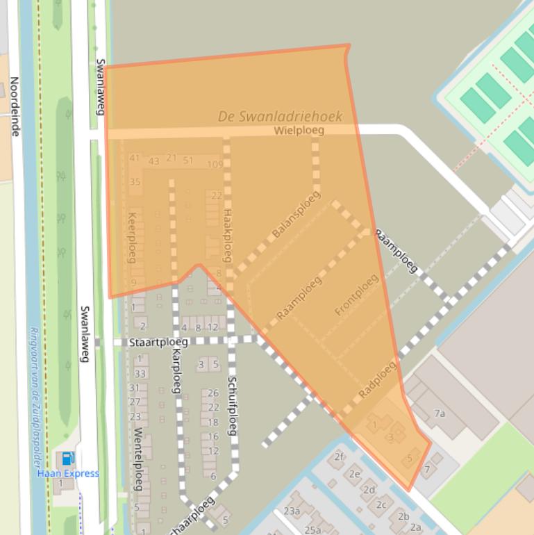 Kaart van postcodegebied 2761JA.