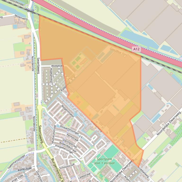 Kaart van postcodegebied 2761JB.