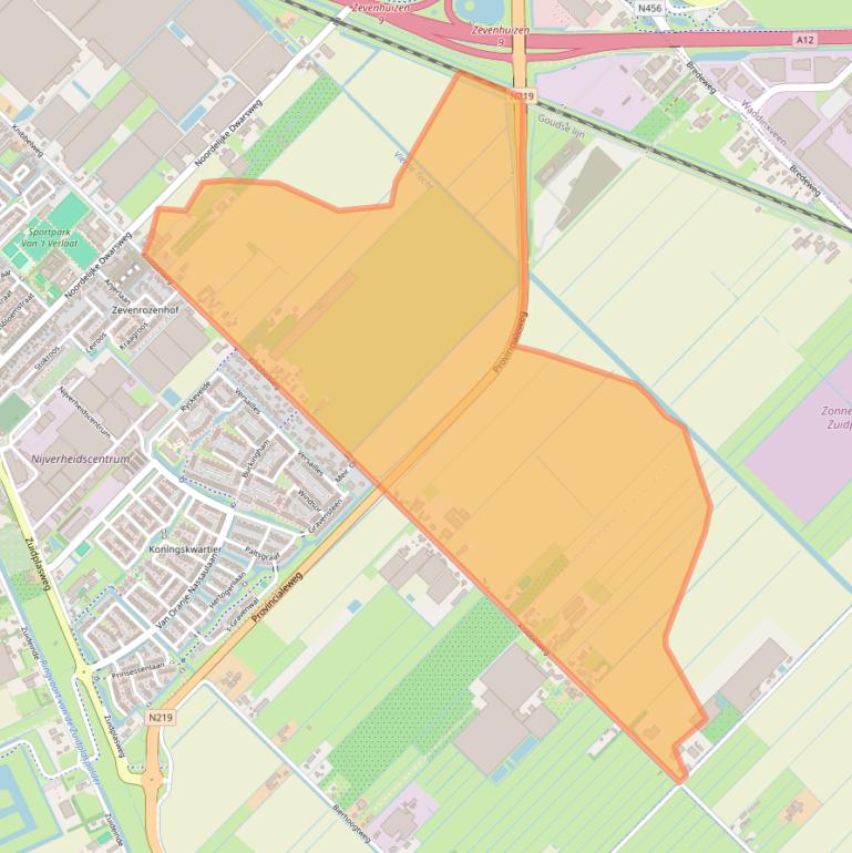 Kaart van postcodegebied 2761JC.