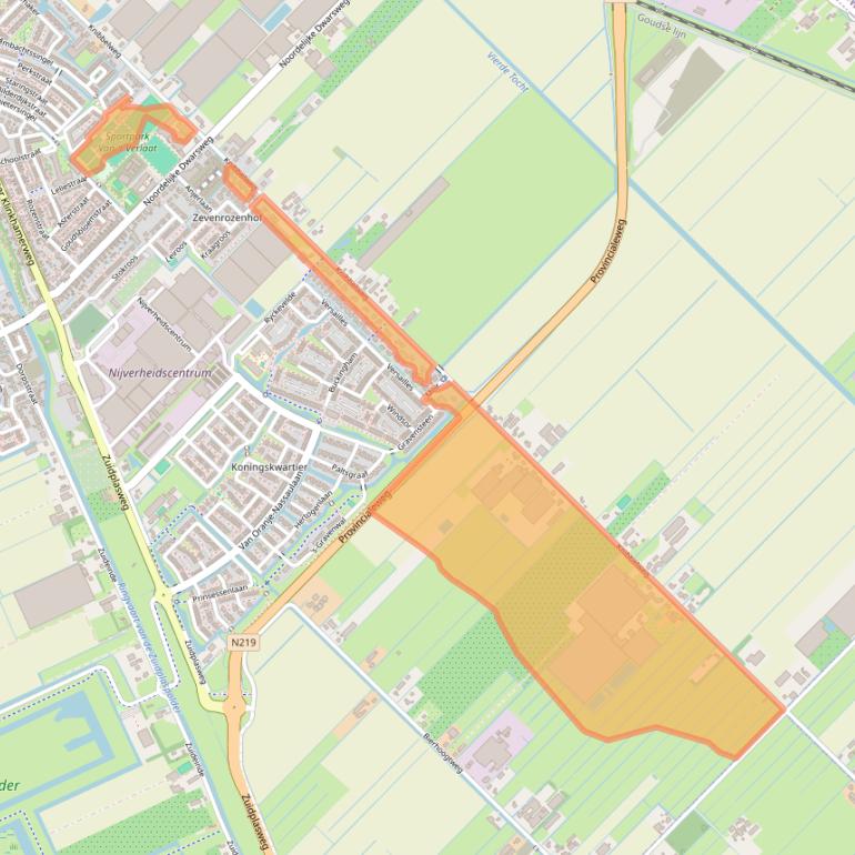 Kaart van postcodegebied 2761JE.