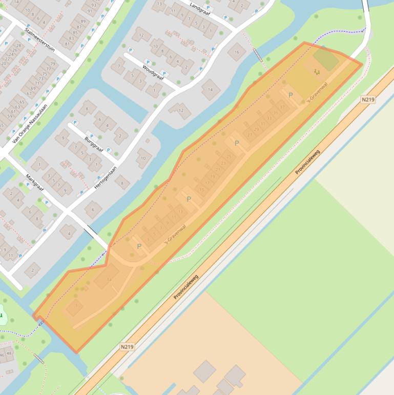 Kaart van postcodegebied 2761JG.