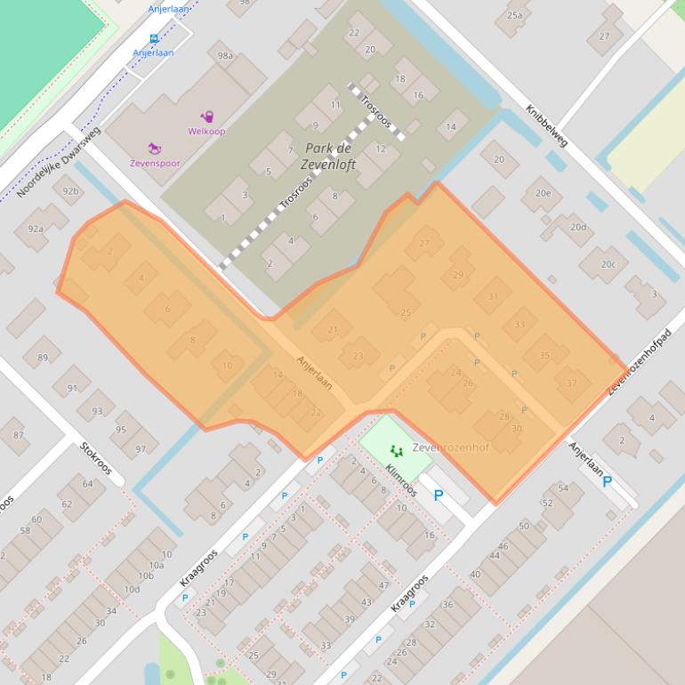 Kaart van postcodegebied 2761JR.