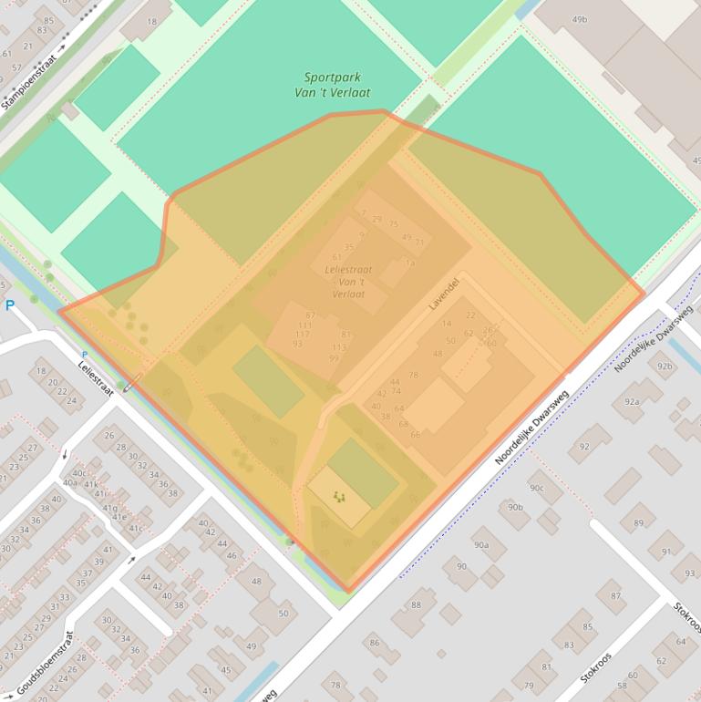 Kaart van postcodegebied 2761KJ.