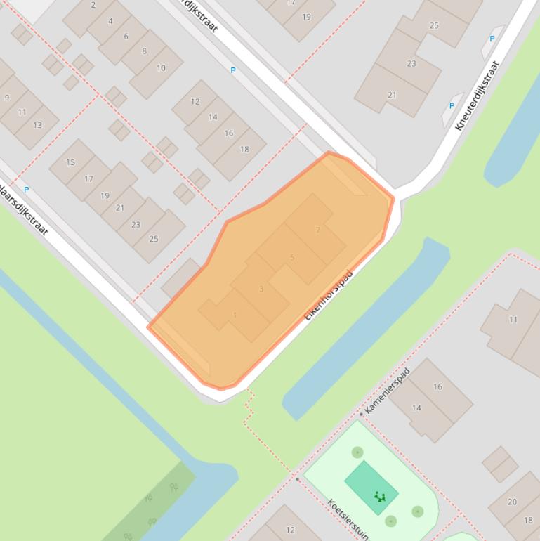 Kaart van postcodegebied 2761KK.