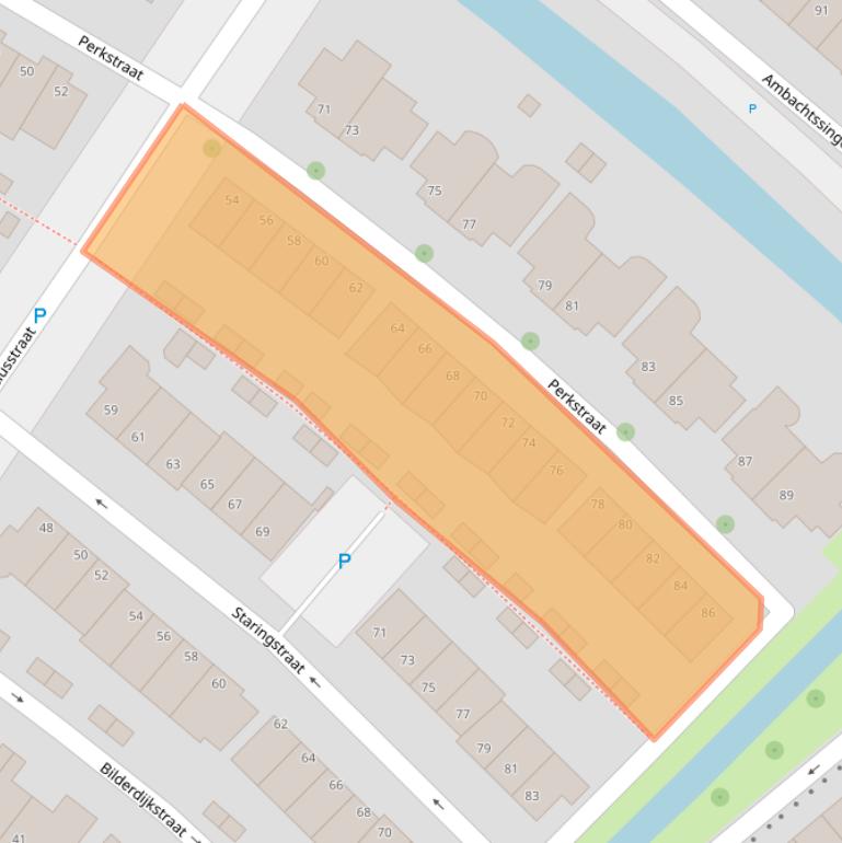 Kaart van postcodegebied 2761LP.