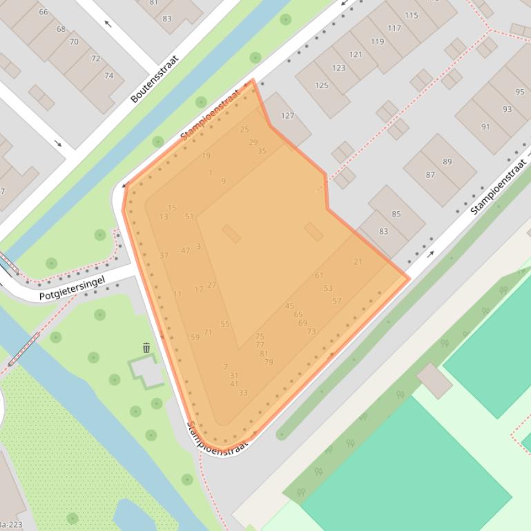 Kaart van postcodegebied 2761LS.