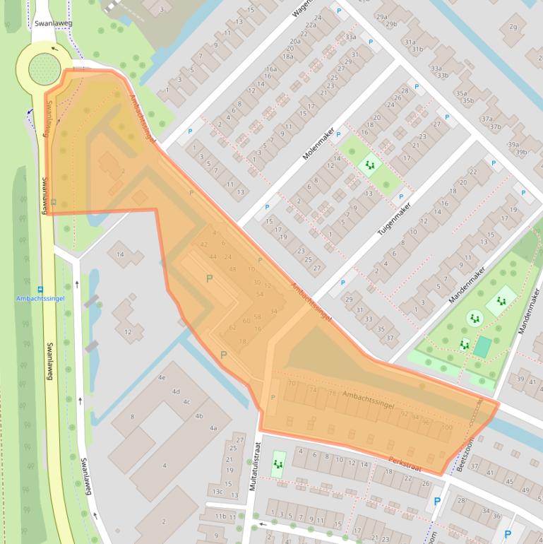 Kaart van postcodegebied 2761LZ.