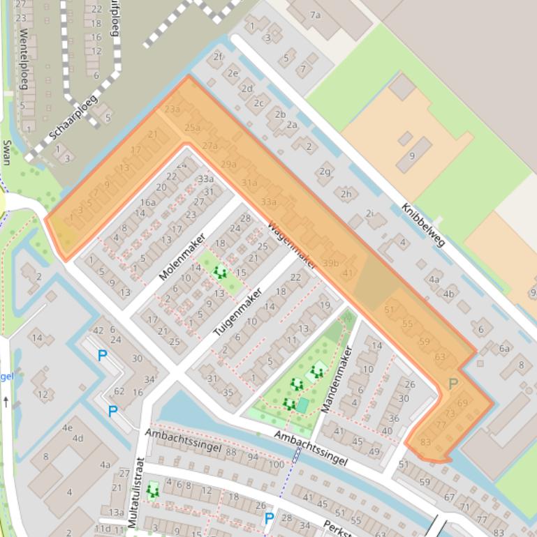 Kaart van postcodegebied 2761MB.