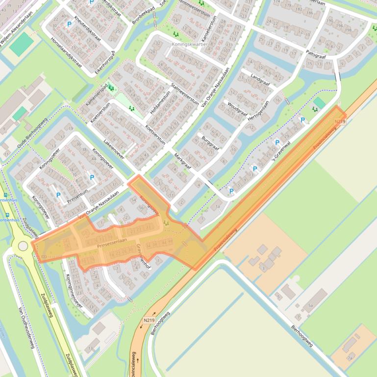 Kaart van postcodegebied 2761PB.