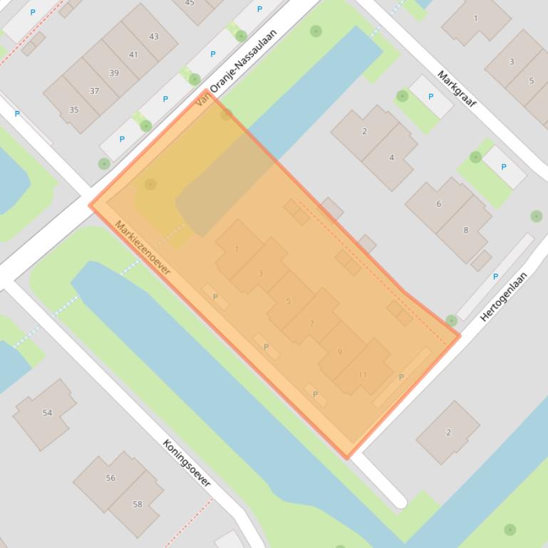 Kaart van postcodegebied 2761RA.