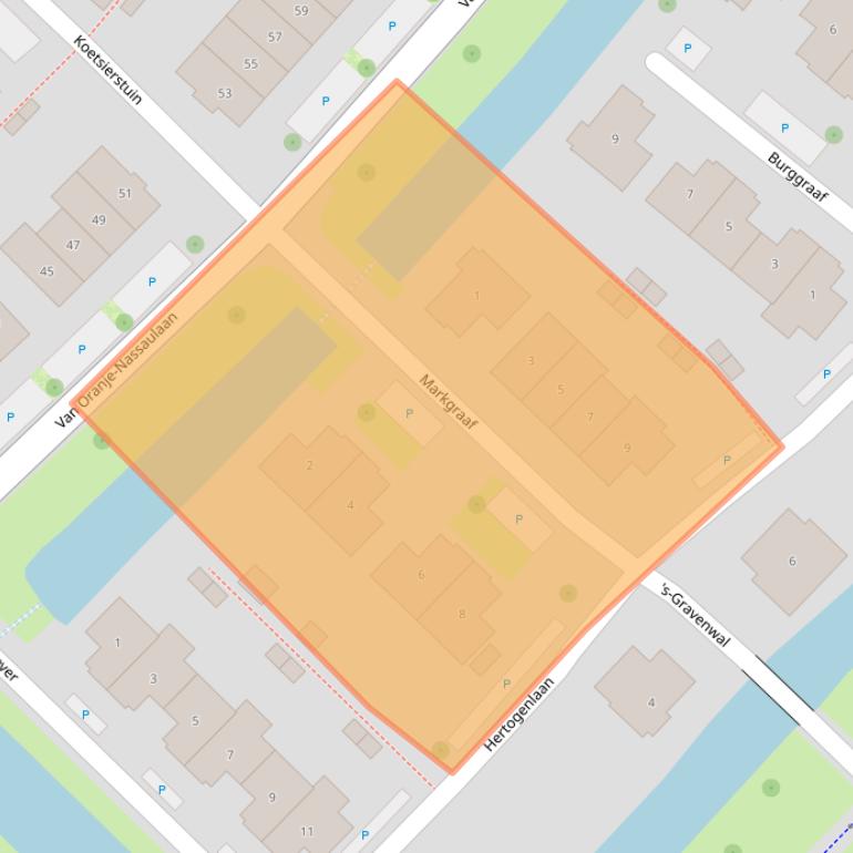 Kaart van postcodegebied 2761RB.