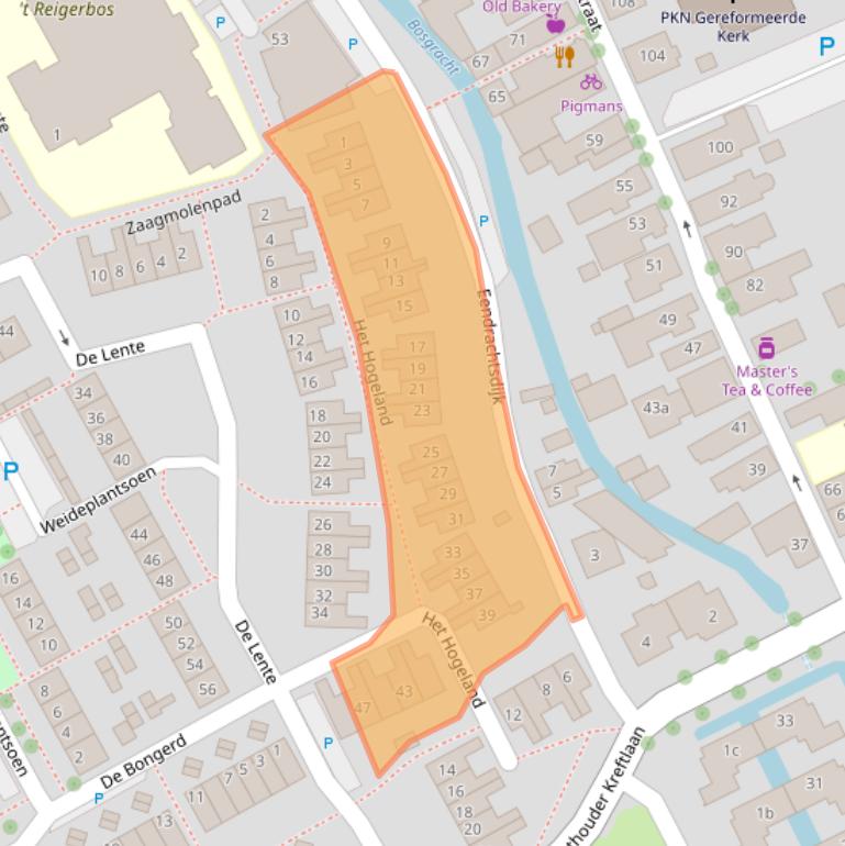 Kaart van postcodegebied 2761TP.