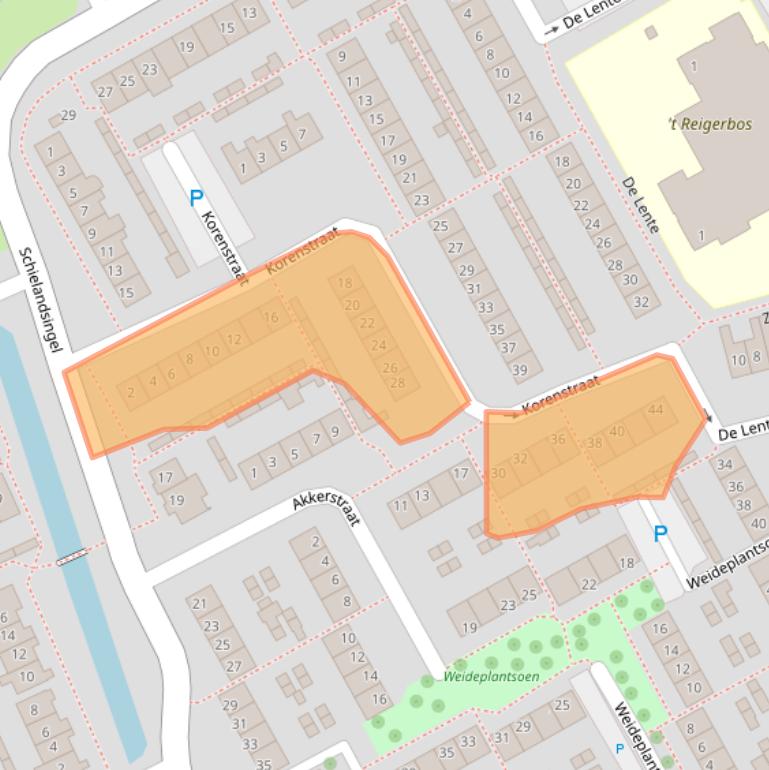 Kaart van postcodegebied 2761XP.