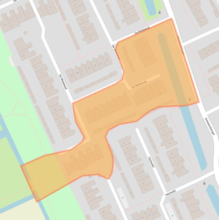 Kaart van postcodegebied 2761XW.