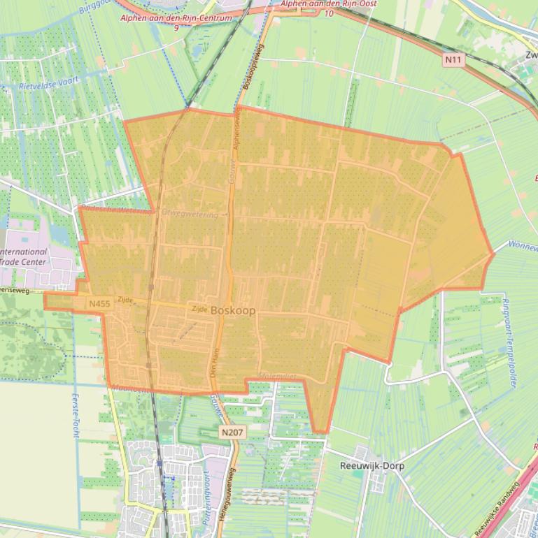 Kaart van postcodegebied 2771.