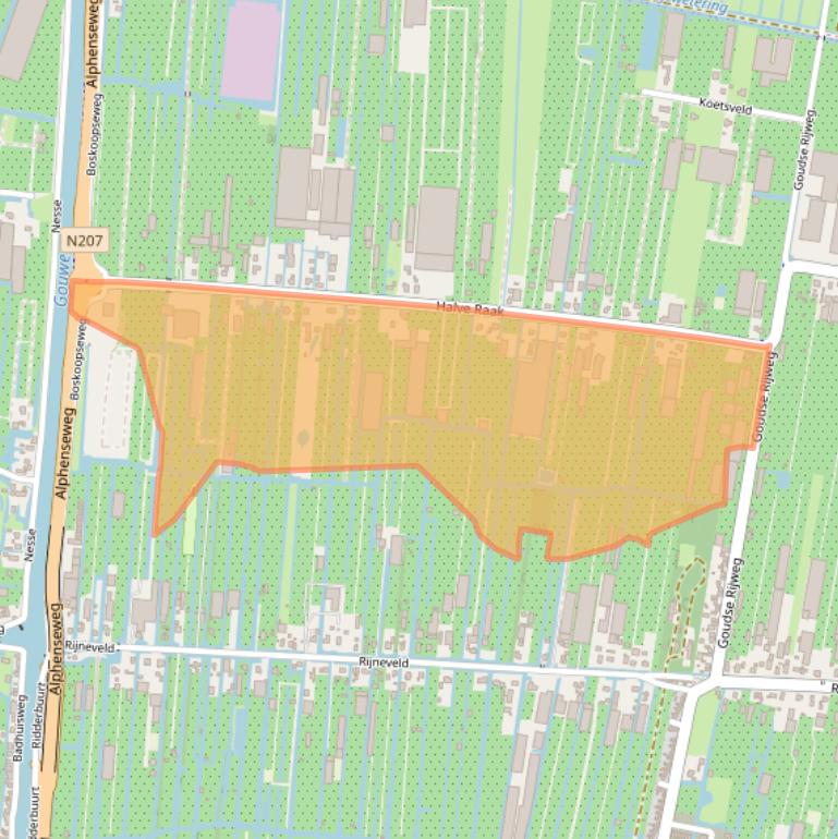 Kaart van postcodegebied 2771AC.