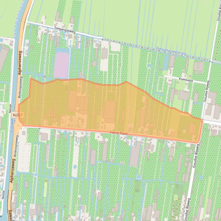 Kaart van postcodegebied 2771AD.