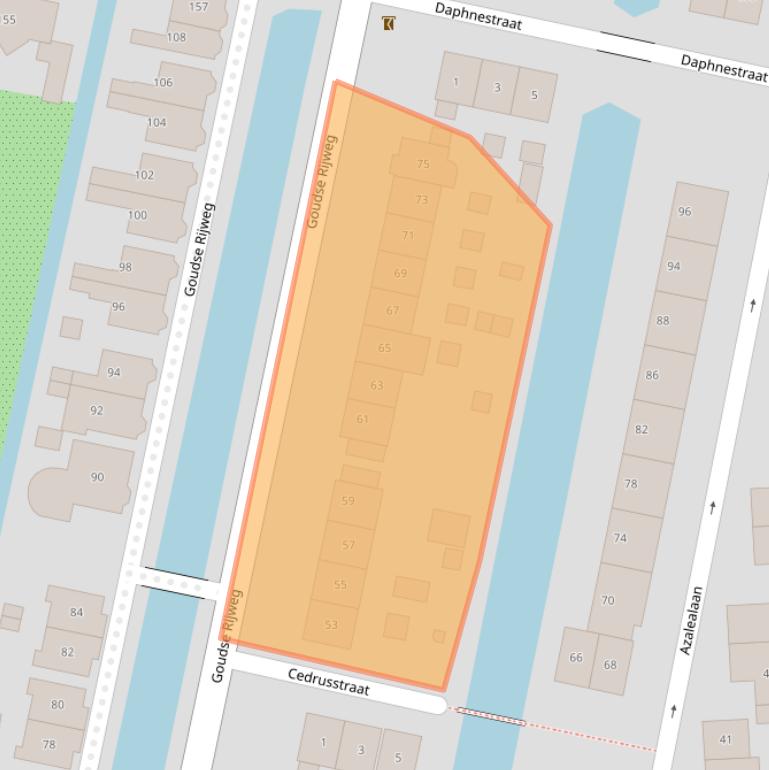 Kaart van postcodegebied 2771AJ.