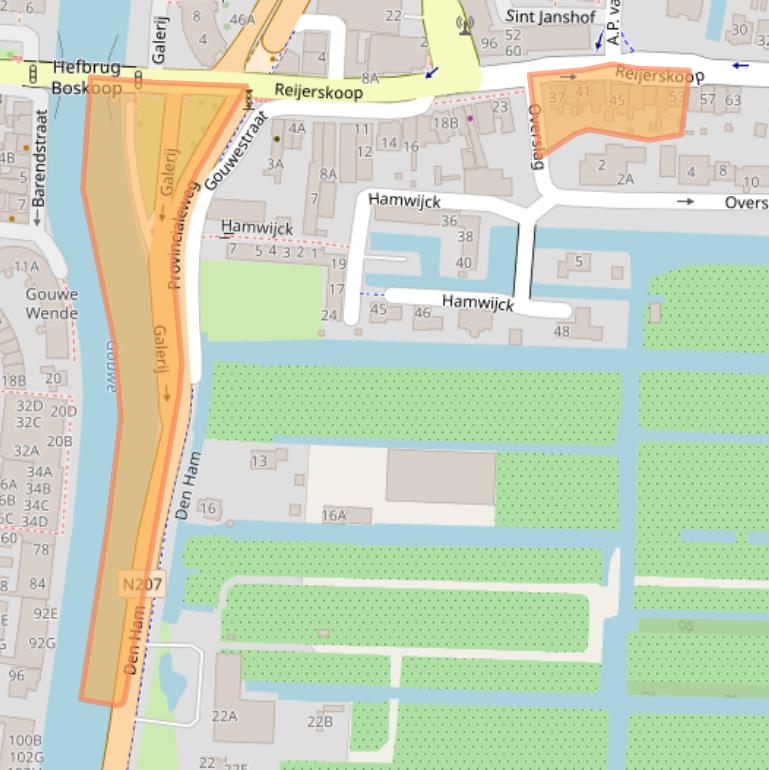 Kaart van postcodegebied 2771BD.