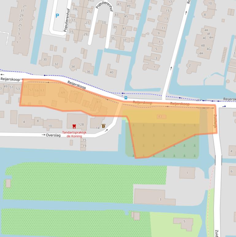 Kaart van postcodegebied 2771BE.