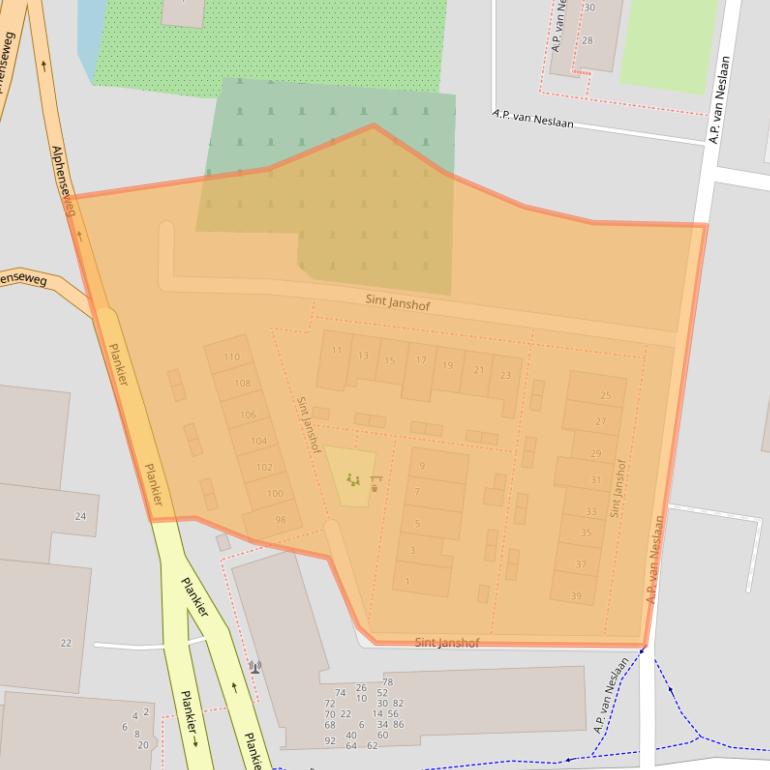 Kaart van postcodegebied 2771BM.