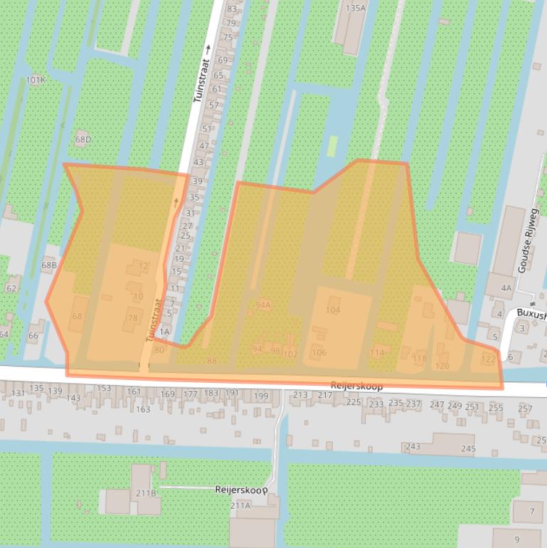 Kaart van postcodegebied 2771BS.
