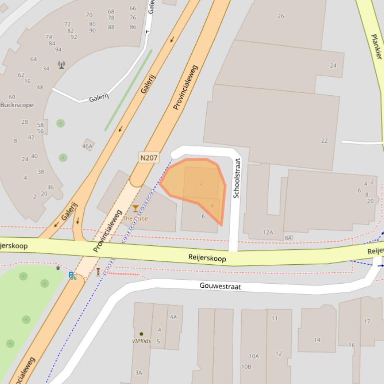 Kaart van postcodegebied 2771BV.